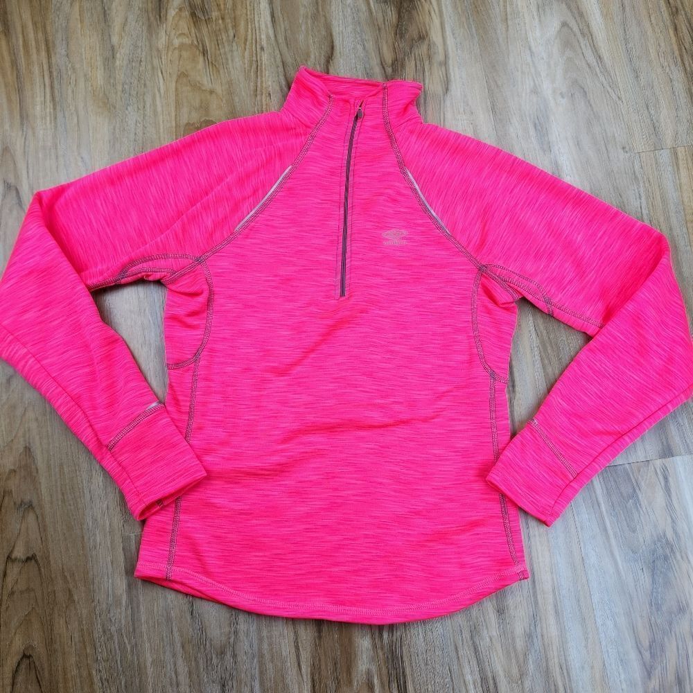💜Umbro Hot Pink Reflective 1/4 Zip Sweatshirt Small